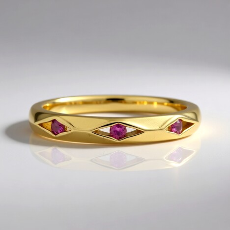 Anello in oro con Rubellite Brasiliana AAA (de Melo Gold)