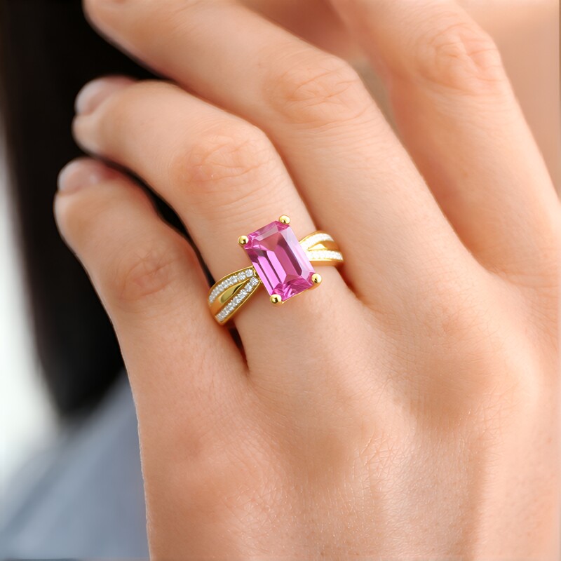 Bague en or et Diaspora rose (AMAYANI)