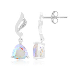 SILVEGO Orecchini In Argento 925 Con Quarzo Rosa Naturale | Rodiati Effetto Oro Bianco | Senza Nichel | Dimensioni 11x36 Mm | In Scatola Regalo