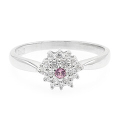 Bague en argent et Saphir Padparadscha