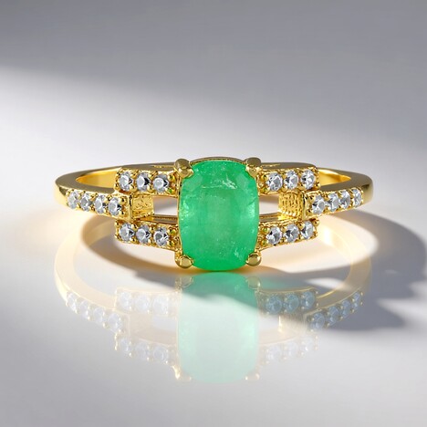 Anello in argento con Smeraldo Russo (Adela Silber)