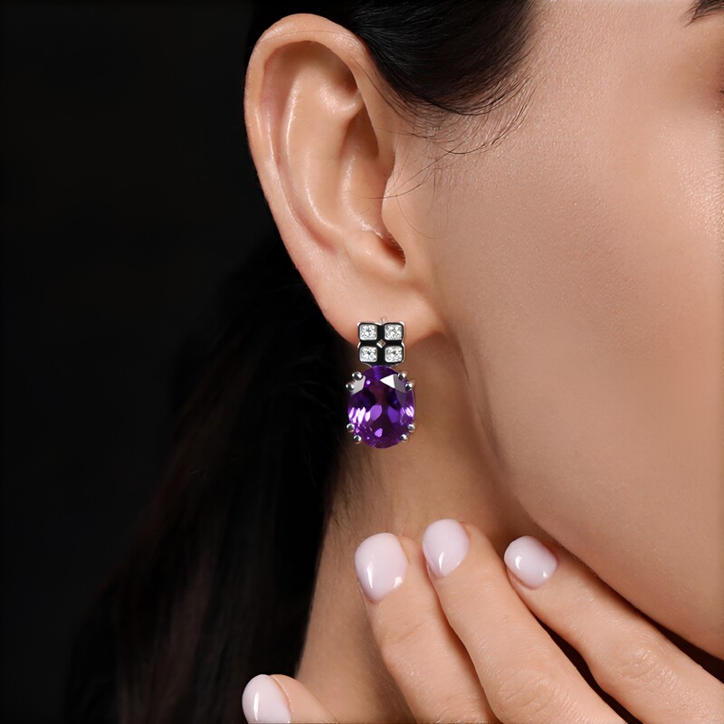 Amethyst-Silberohrringe