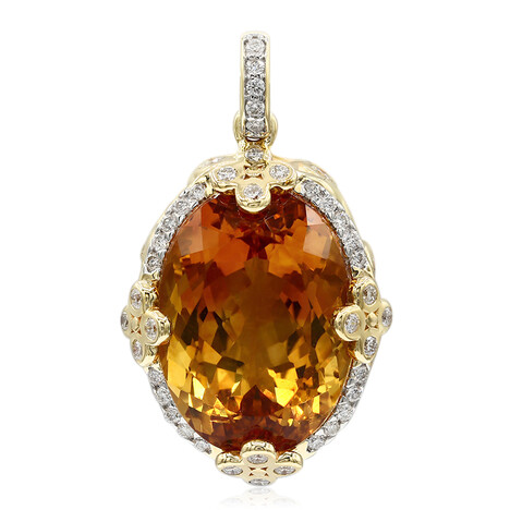 Colgante en oro con Citrino mandarina