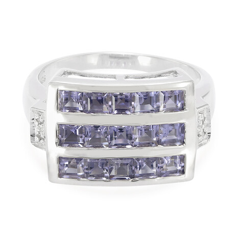 Bague en argent et Iolite de Madagascar