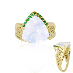 Anillo en plata con Cuarzo azul lunar