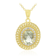 Green Amethyst Silver Necklace