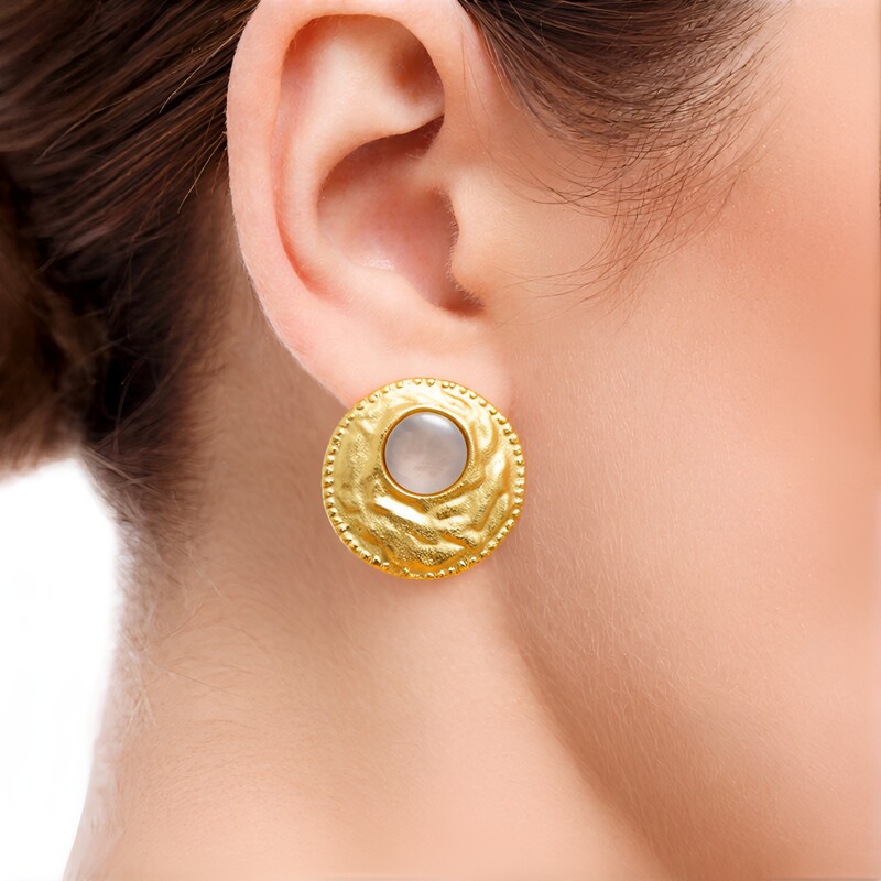 Mother of Pearl Silver Earrings (Joias do Paraíso)