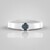 Anello in argento con Diamante Blu I2
