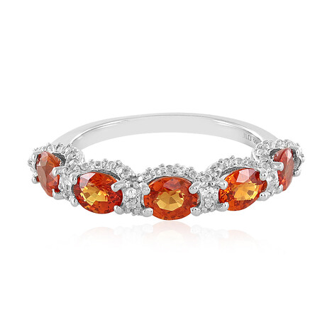Bague en argent et Saphir Padparadscha