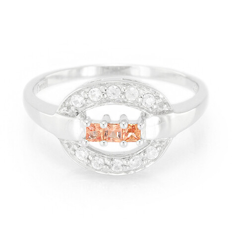 Padparadscha Sapphire Silver Ring