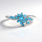 Anello in argento con Apatite Blu Neon