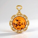 Ciondolo in argento con Ambra Baltica Cognac (dagen)
