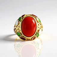 Bague en argent et Cornaline (Adela Silber)