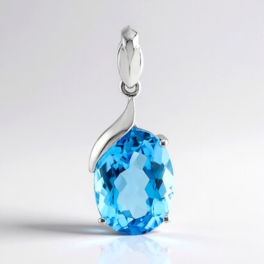 Colgante en plata con Topacio azul suizo (Pallanova)