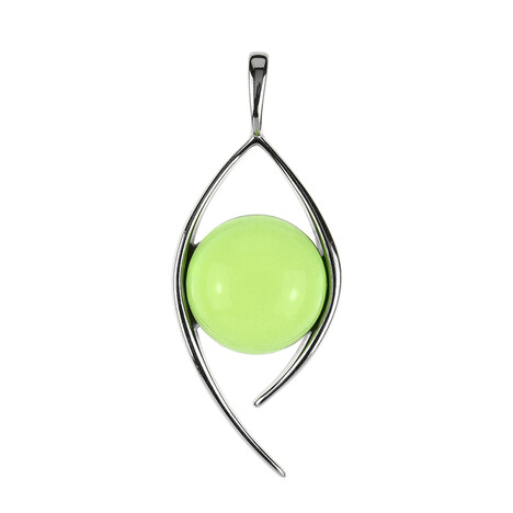 Colgante en plata con Ámbar colombiano verde (dagen)