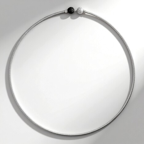 Collana rigida in argento con Spinello Nero (SUHANA)