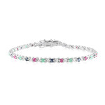 Edelstein-Silberarmband