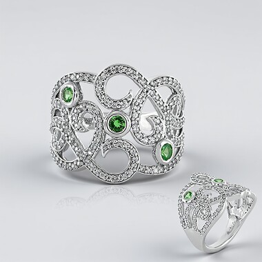 Tanzanian Tsavorite Silver Ring (de Melo)