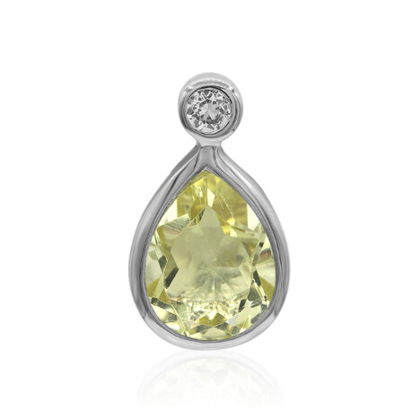Pendentif en argent et Citrine jaune citron