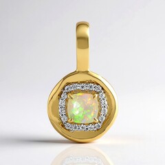 Ciondolo in oro con Opale Bianco Brasiliano