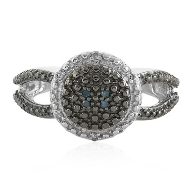 Anello in argento con Diamante Blu I3