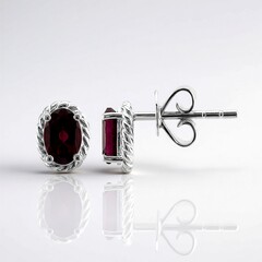 Orecchini in argento con Rodolite della Rift Valley (Pallanova)
