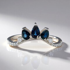 Anello in oro con Zaffiro Ceylon Blu (CIRARI)