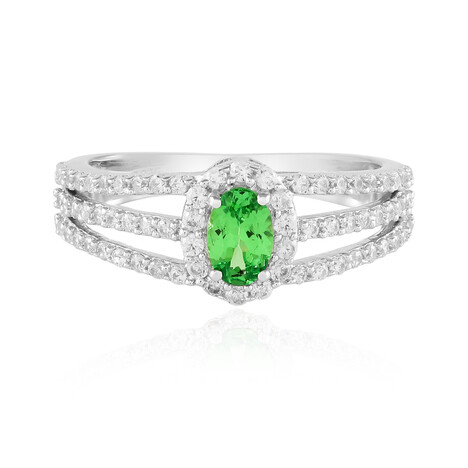 Zilveren ring met een Lemshuku tsavoriet