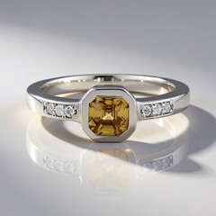 Anello in argento con Zircone Giallo