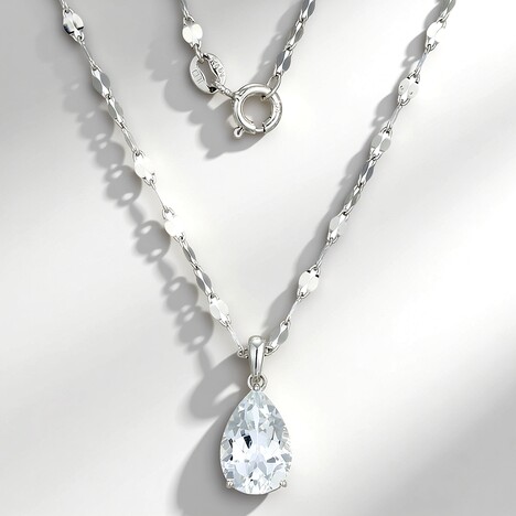Collana in argento con Topazio Bianco