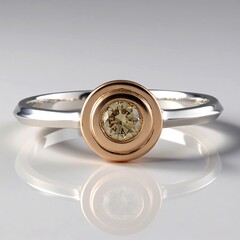 Bague en or et Diamant champagne SI2
