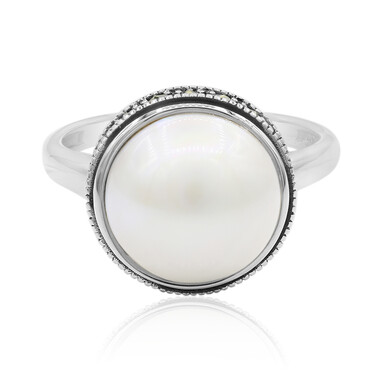 Anillo en plata con Perla Mabe (TPC)