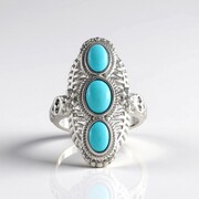 Anillo en plata con Turquesa bella durmiente (Faszination Türkis)