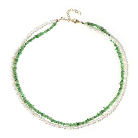 Zilveren halsketting met Tanzania Tsavorieten (Riya)