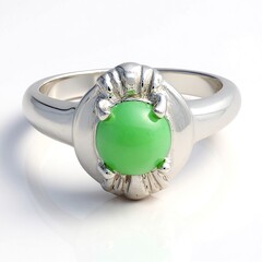 Anello in argento con Crisoprasio Imperiale