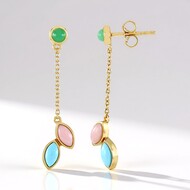 Pendientes en plata con Turquesa bella durmiente (KM by Juwelo)