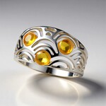 Anello in argento con Ambra Baltica Limone (dagen)