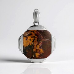 Ciondolo in argento con Legno Fossile (Bali Barong)