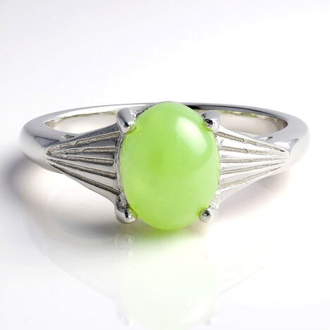 Anello in argento con Crisoprasio Imperiale