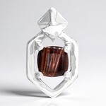 Ciondolo in argento con Occhio di Tigre Rosso