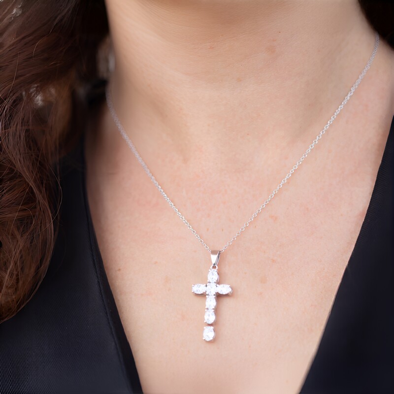 Weißer Topas-Silberhalskette