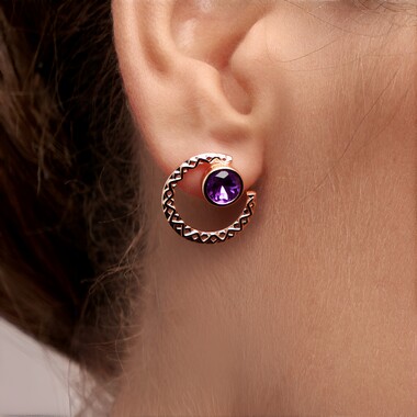 Sambia-Amethyst-Silberohrringe (SAELOCANA)