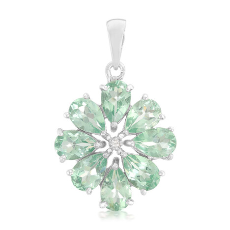 Mintfarbener Fluorapatit-Silberanhänger