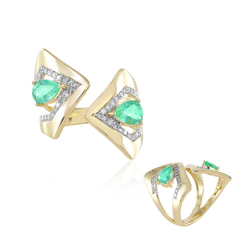 Gouden ring met Colombiaanse smaragden (de Melo)