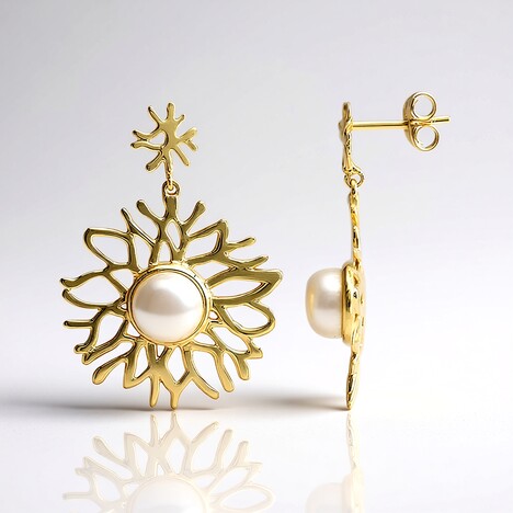 Orecchini in argento con Perla d'Acqua Dolce Bianca (TPC)