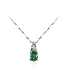 Collar en plata con Topacio verde mariposa