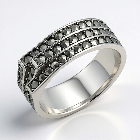 Anello in argento con Marcassite (MONOSONO COLLECTION)