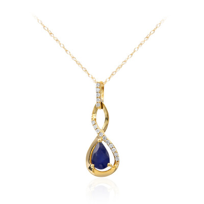 Blauer Ceylon-Saphir-Goldhalskette