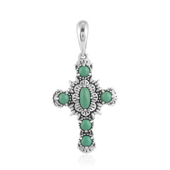 Zilveren hanger met een Groene Turqoois