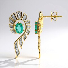 Orecchini in oro con Smeraldo Zambia AAA